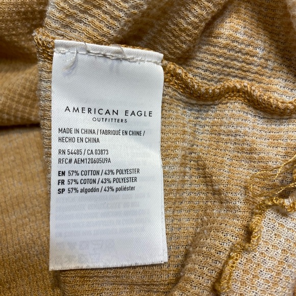 American Eagle brown/tan New York City Tennis cropped tee. XS. Waffle knit - Picture 6 of 10